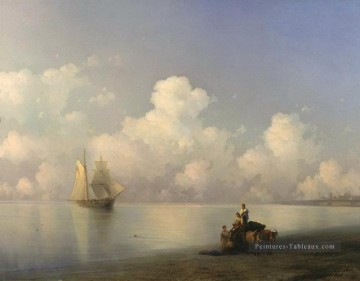  1871 Tableaux - Ivan Aivazovsky soirée en mer 1871 Paysage marin